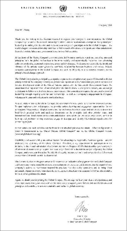 星空体育最新官网（China）官方网站加入联合国全球契约组织 助推新旧动能转换可持续发展