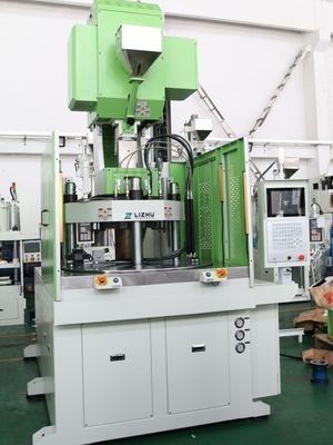 Máquina de moldagem por injecção vertical de alta precisão de cor verde com mesa rotativa